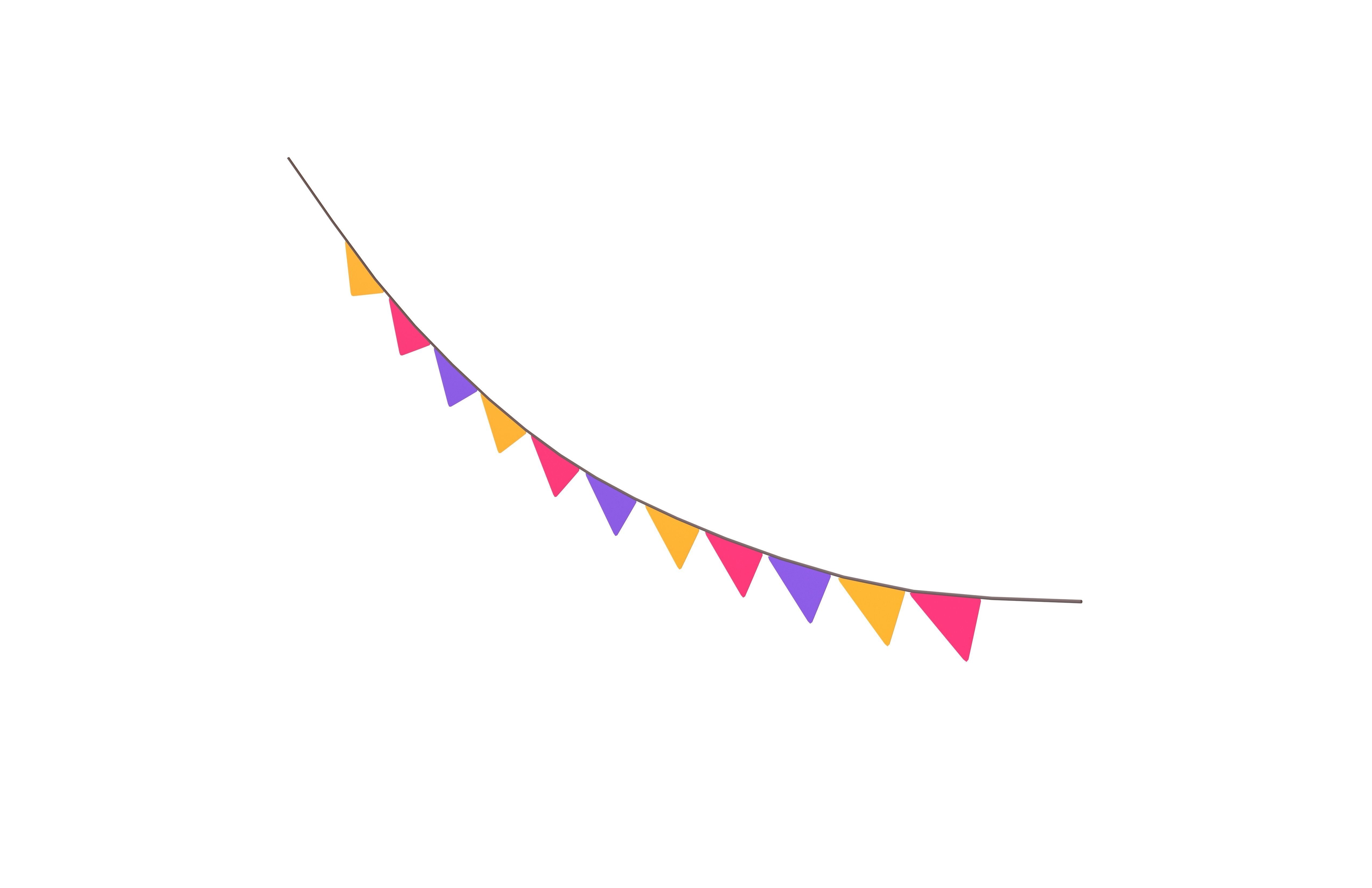 Carnival Garland V1 003 Low-poly 3D model_1