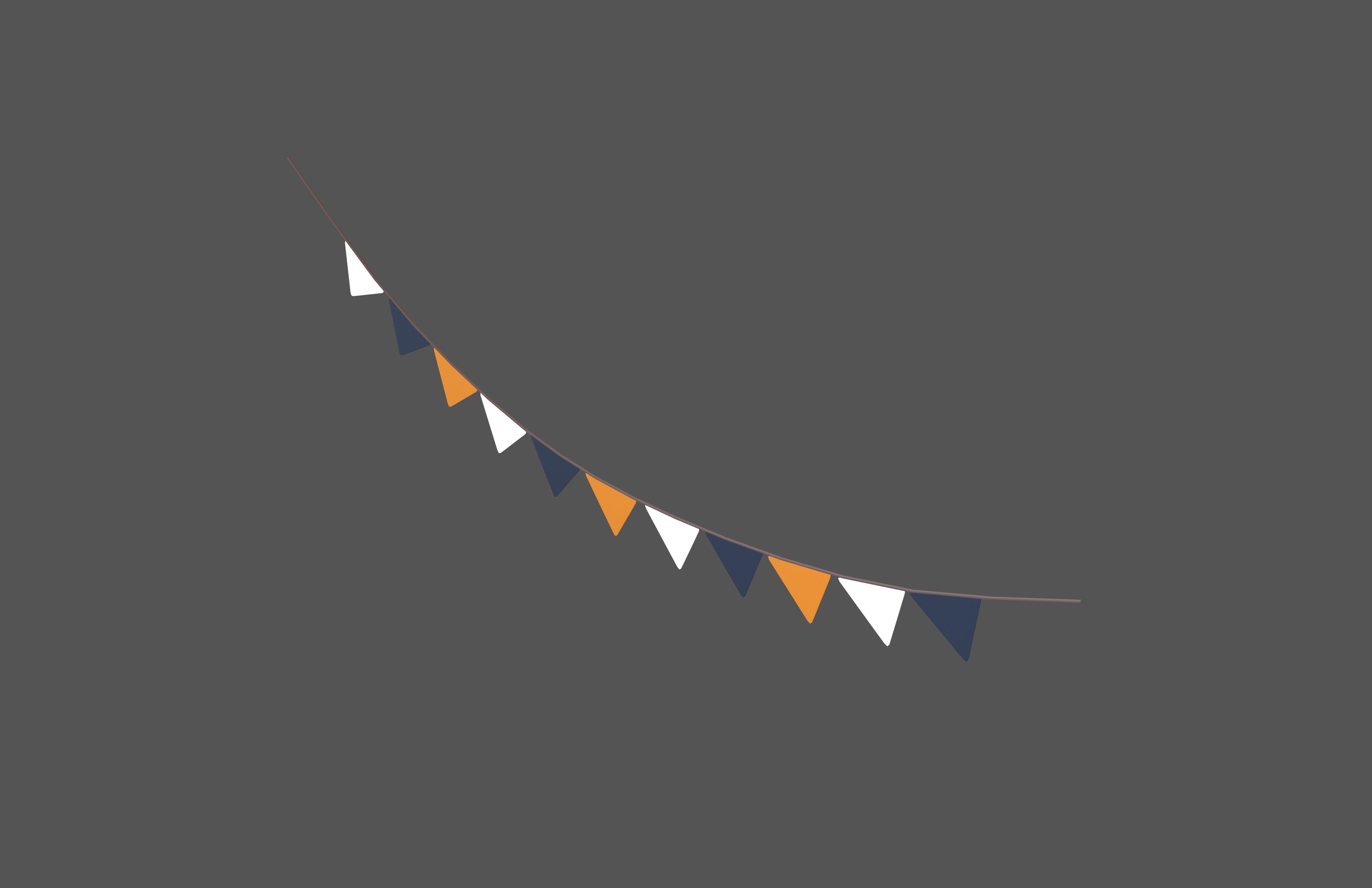 Carnival Garland V1 004 Low-poly 3D model_2