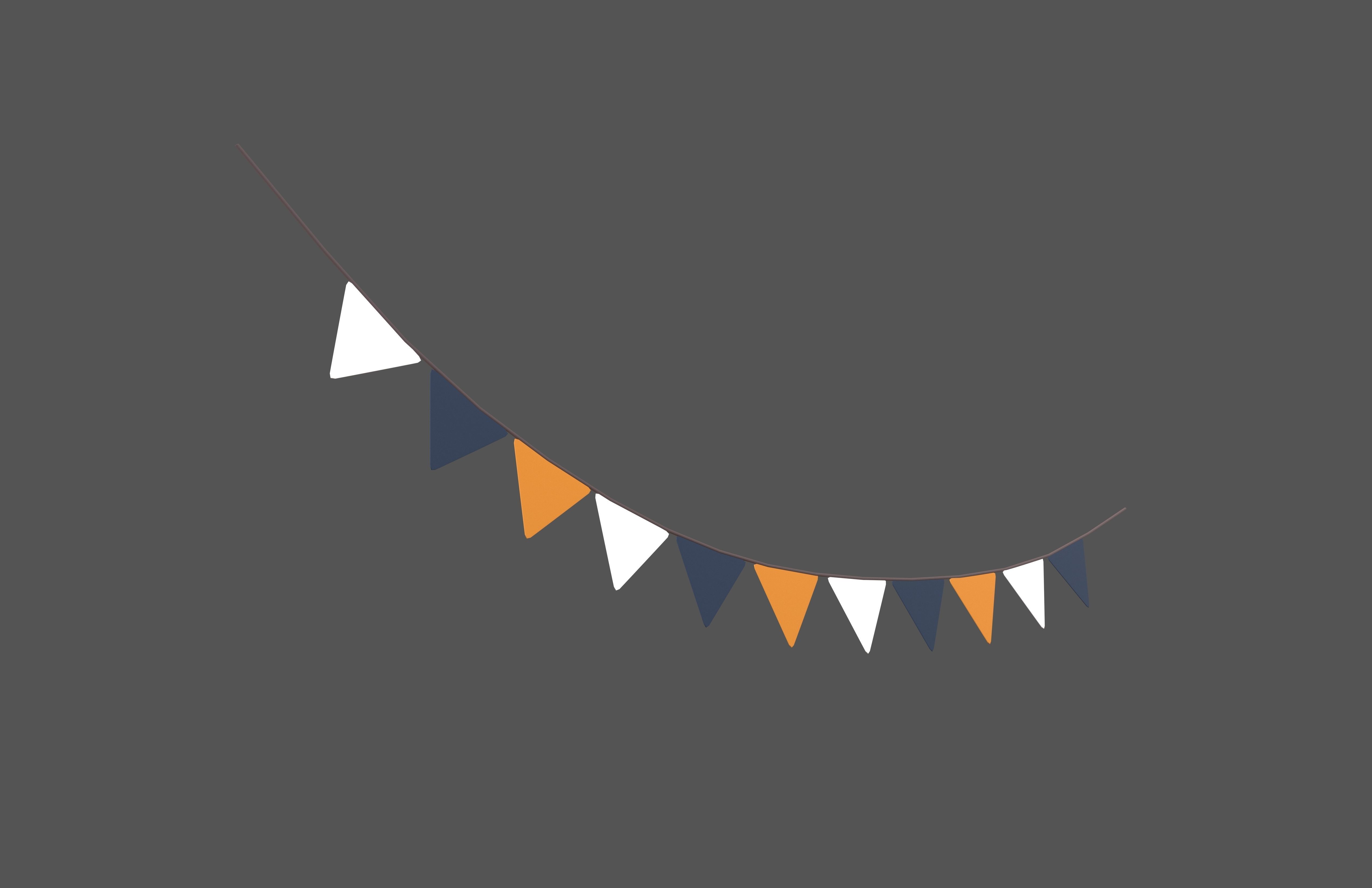 Carnival Garland V1 004 Low-poly 3D model_3