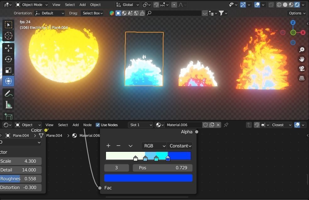 Cartoon elements for blender animation Low-poly 3D model_3