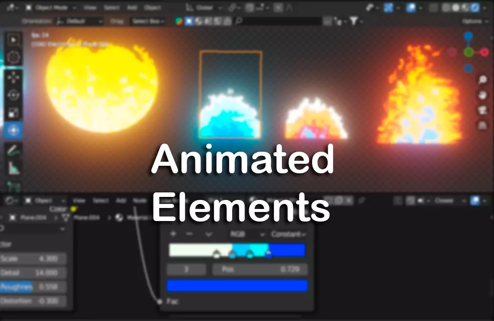 Cartoon elements for blender animation Low-poly 3D model_0