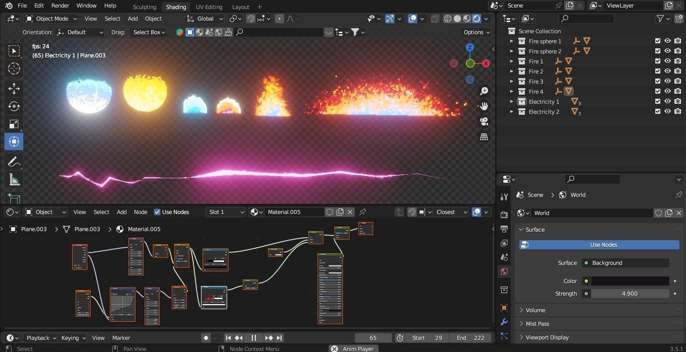 Cartoon elements for blender animation Low-poly 3D model_2