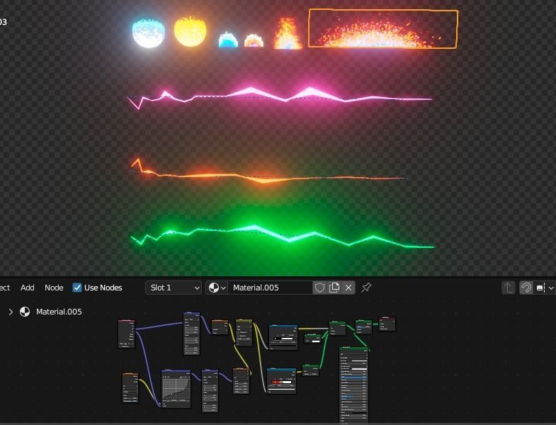 Cartoon elements for blender animation Low-poly 3D model_4