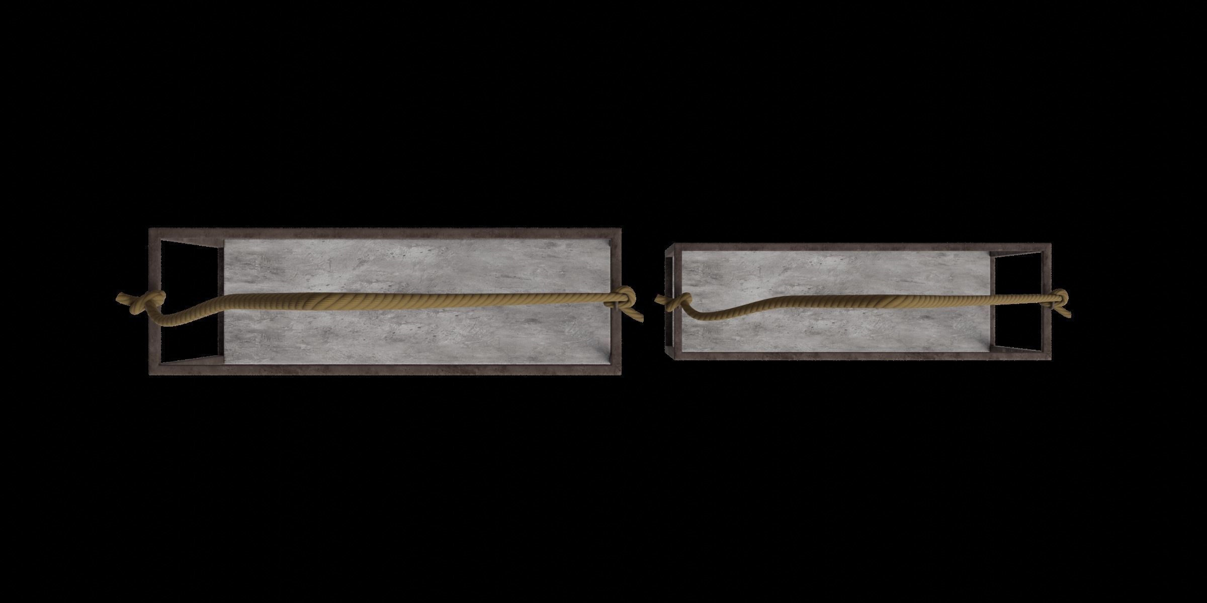 Rustic Industrial Shelf Low-poly 3D model_1