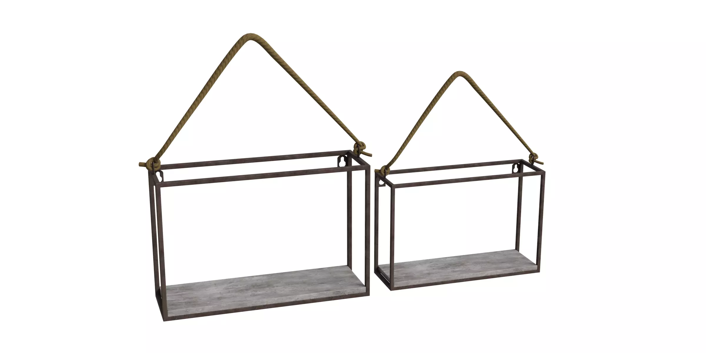 Rustic Industrial Shelf Low-poly 3D model_0