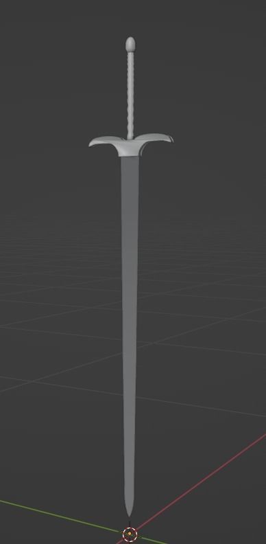 Simple Sword 3D model_1