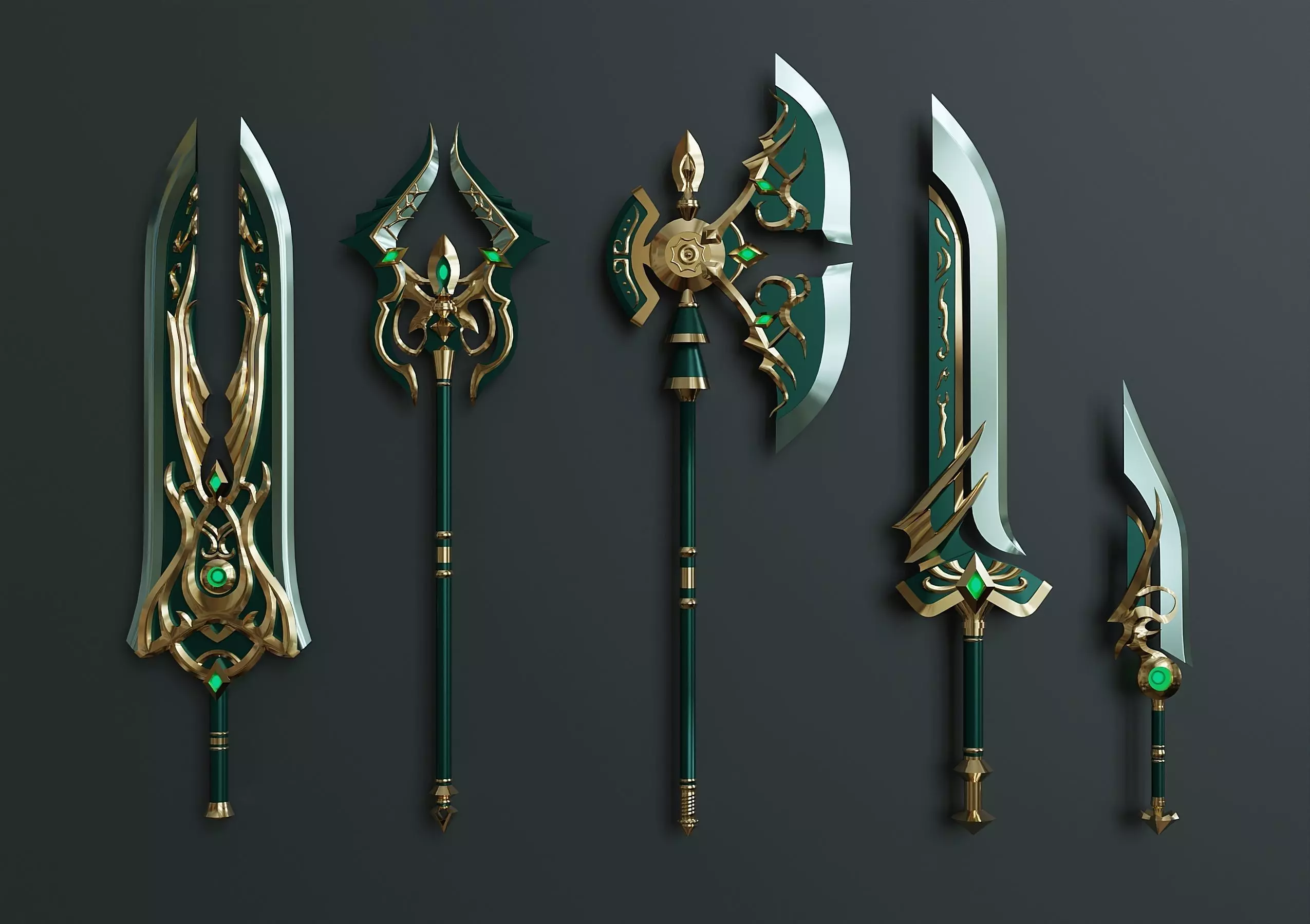Fantasy weapon set 65 3D model_0