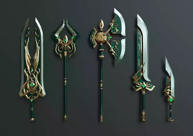 Fantasy weapon set 65 3D model