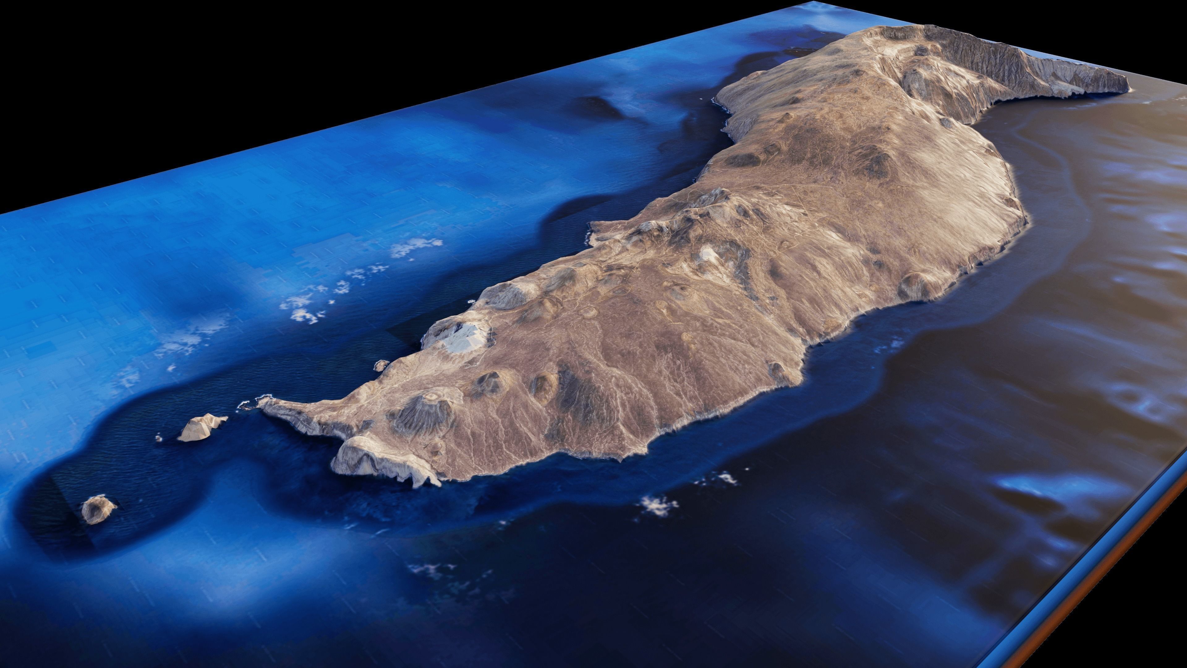 guadalupe island 3d model terrain 3D model_1