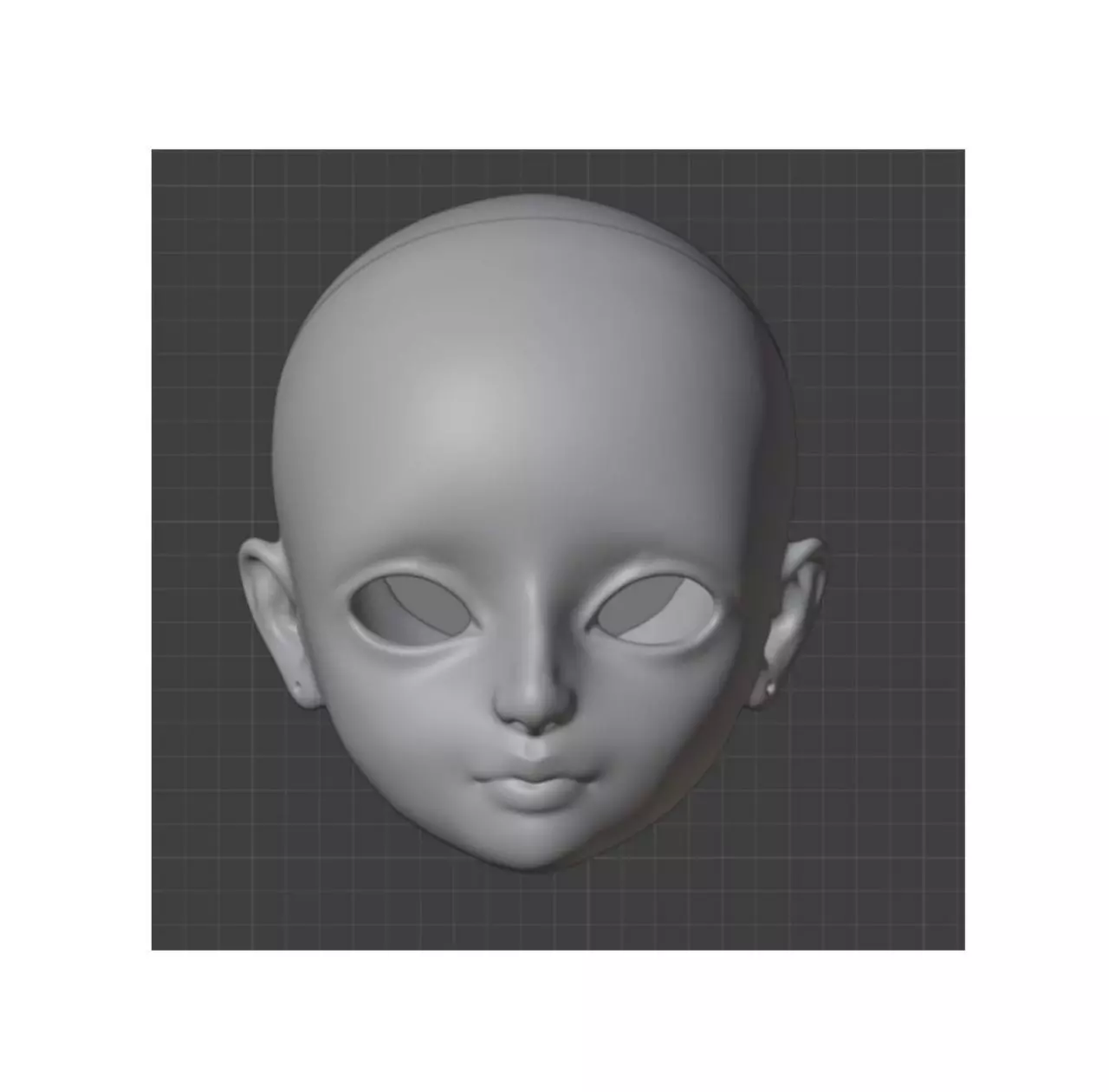 3d digital model Female head for bjd doll STL OBJ files 3D print model_0