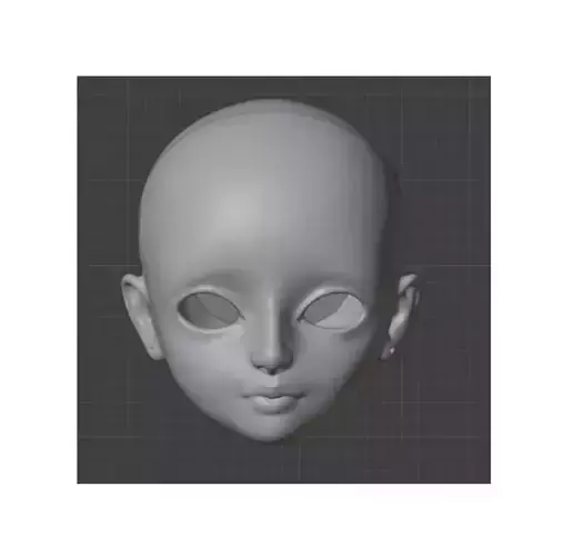 3d digital model Female head for bjd doll  STL OBJ files