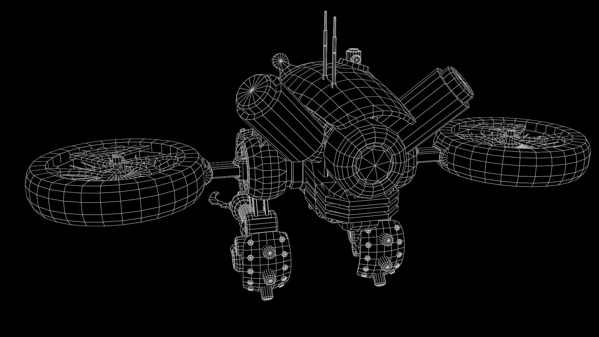 Sci-fi drone 01 Low-poly 3D model_7