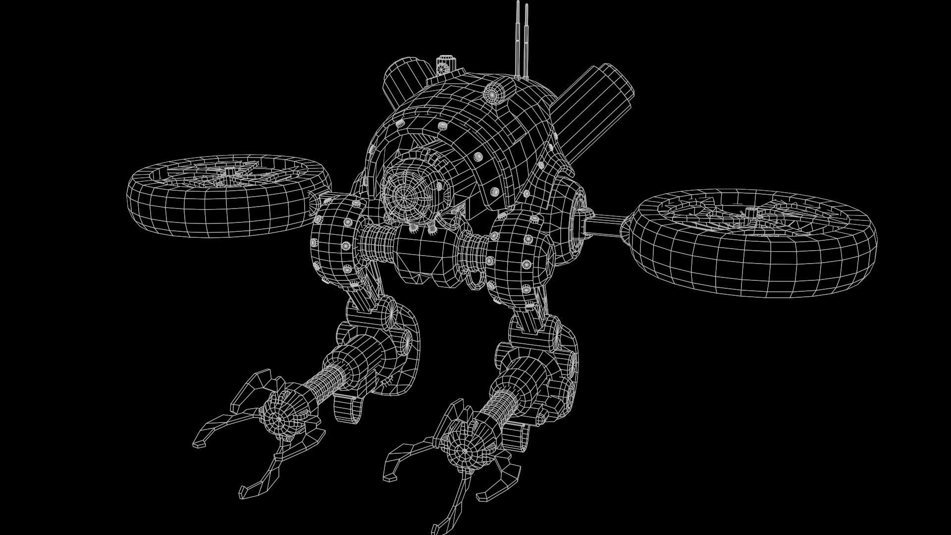 Sci-fi drone 01 Low-poly 3D model_8