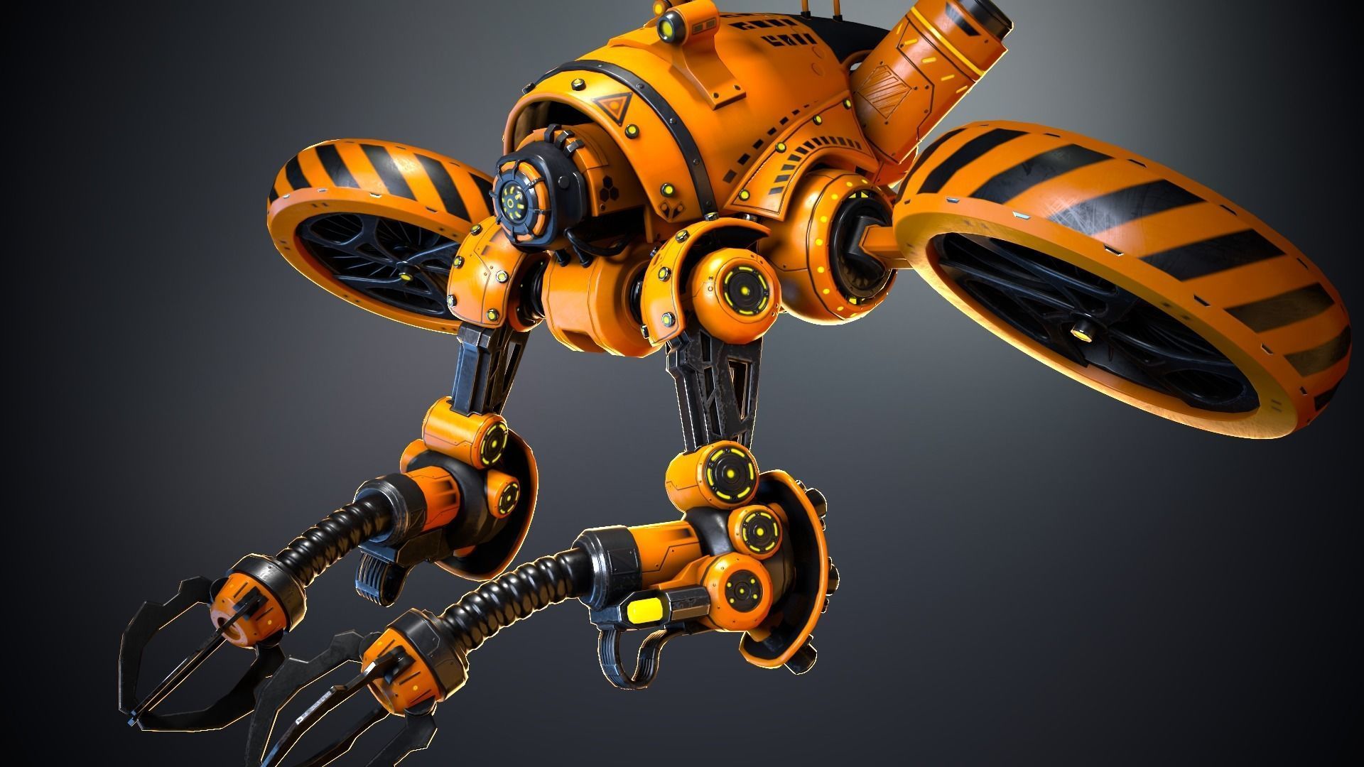 Sci-fi drone 01 Low-poly 3D model_5