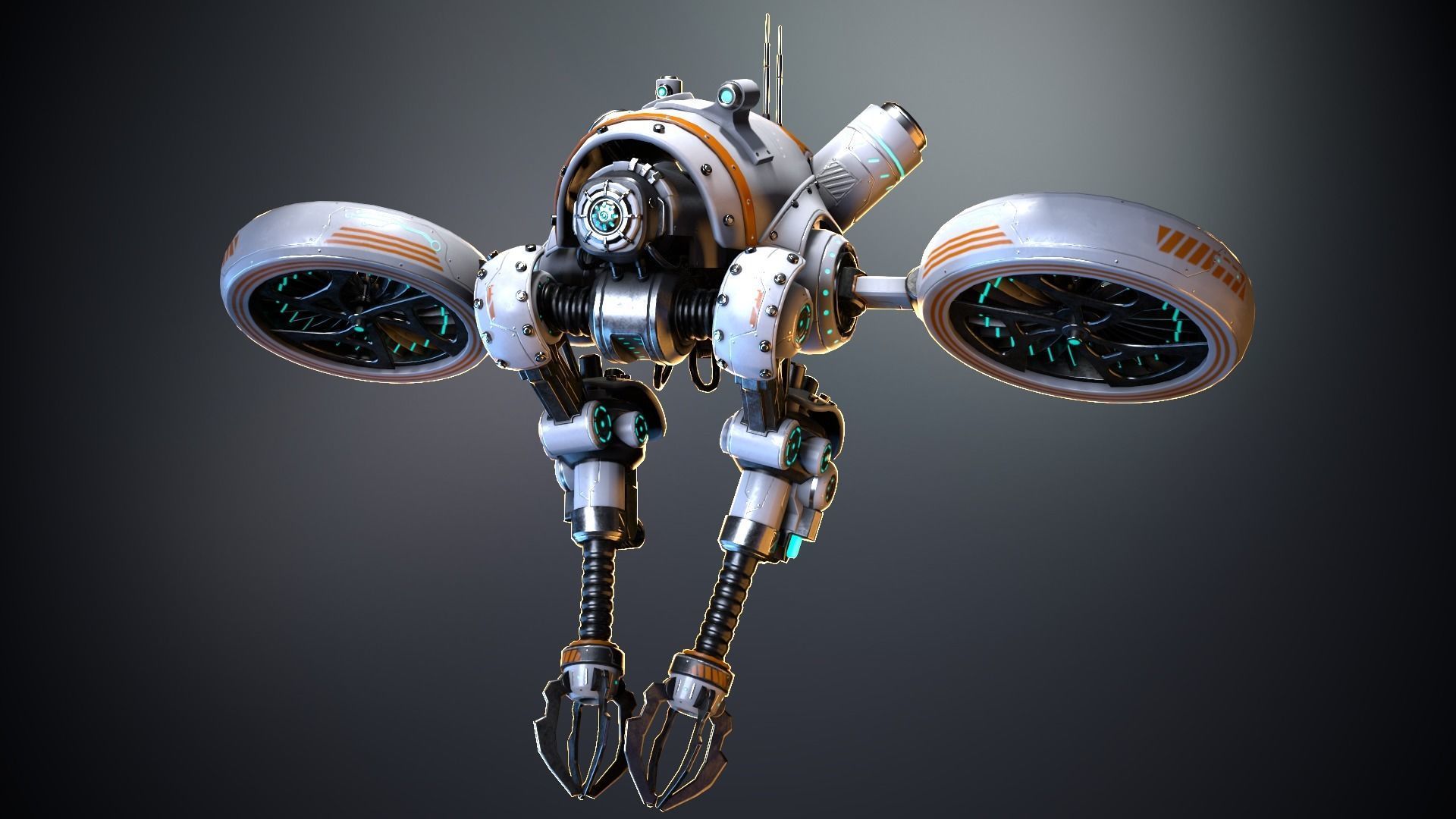 Sci-fi drone 01 Low-poly 3D model_6