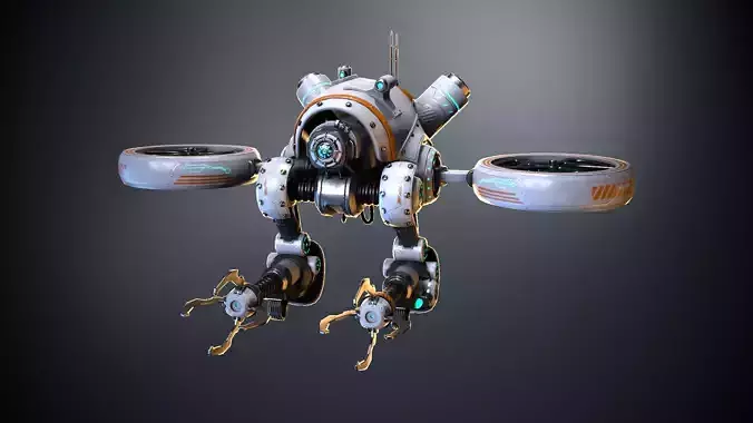 Sci-fi drone 01 Low-poly 3D model