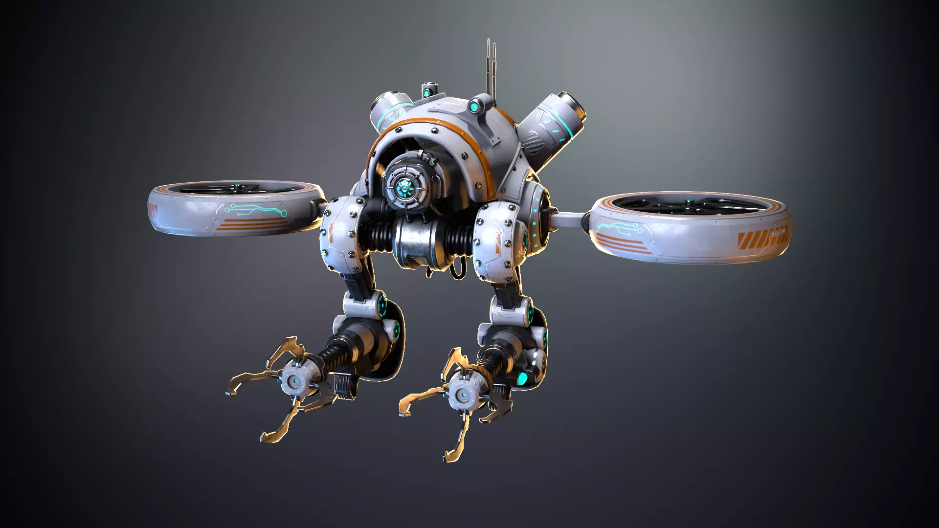 Sci-fi drone 01 Low-poly 3D model_0
