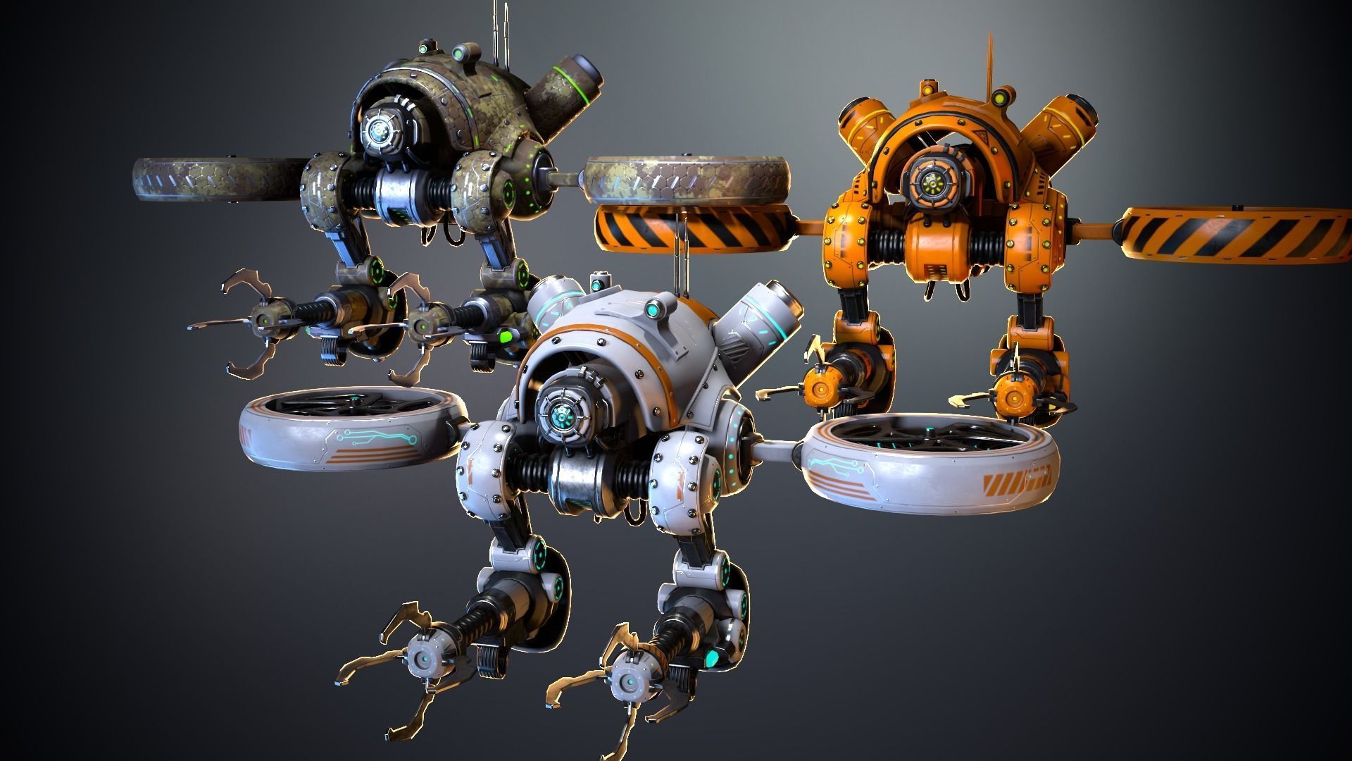 Sci-fi drone 01 Low-poly 3D model_4