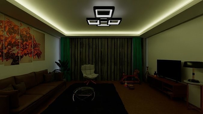 Chandelier 9967-4 carob 3D model