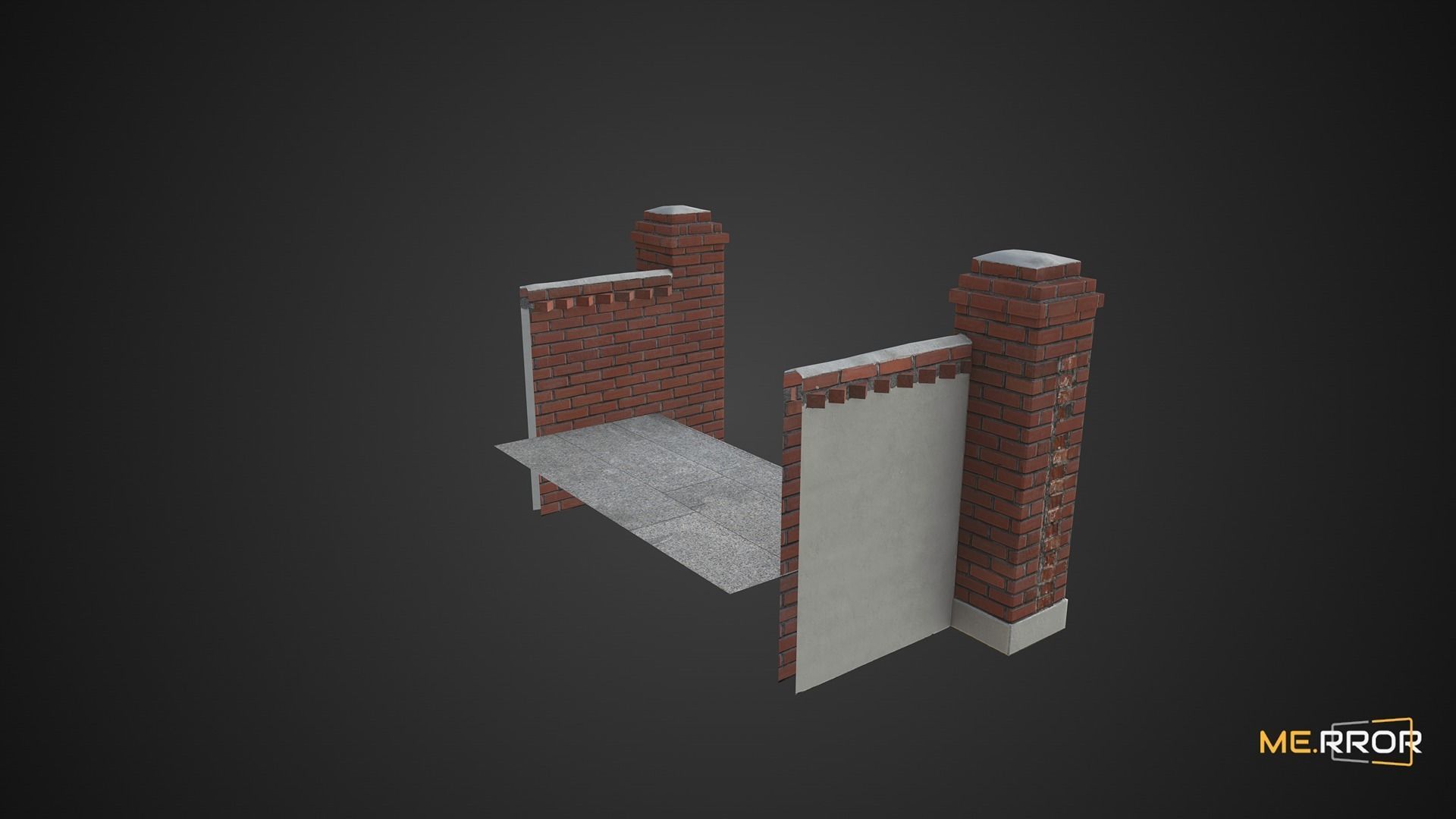 Game Ready Old Villar Enterance Low-poly 3D model_3