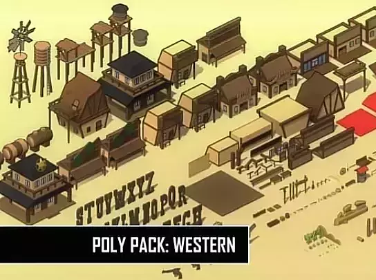 low poly western pack