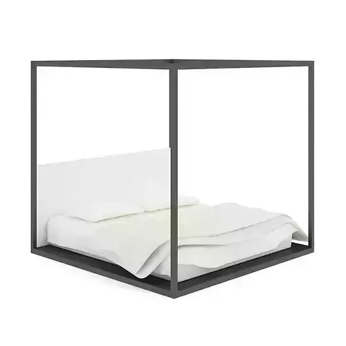 Four-Poster Black Bed