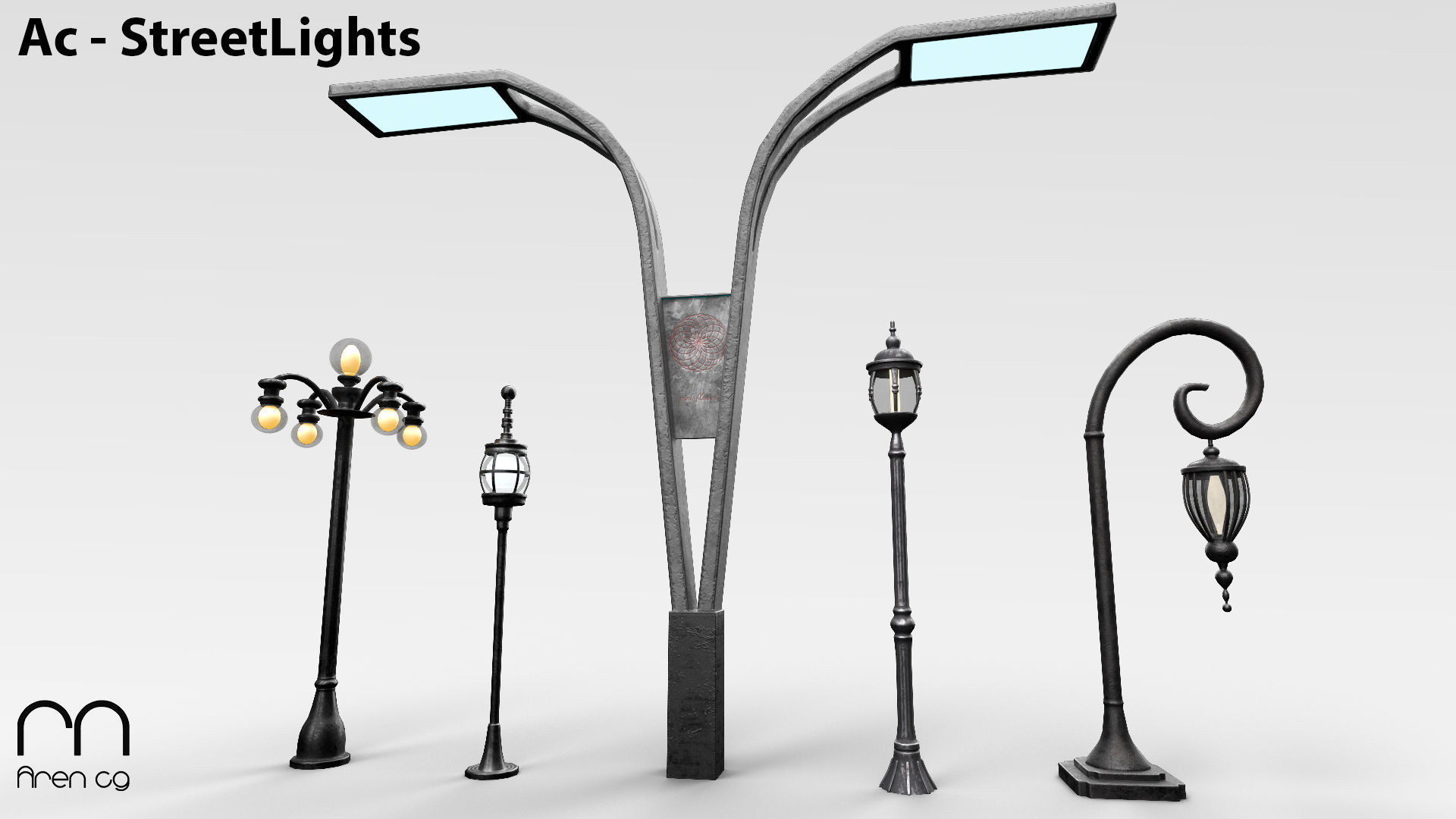 Ac Streetlights Low-poly 3D model_3