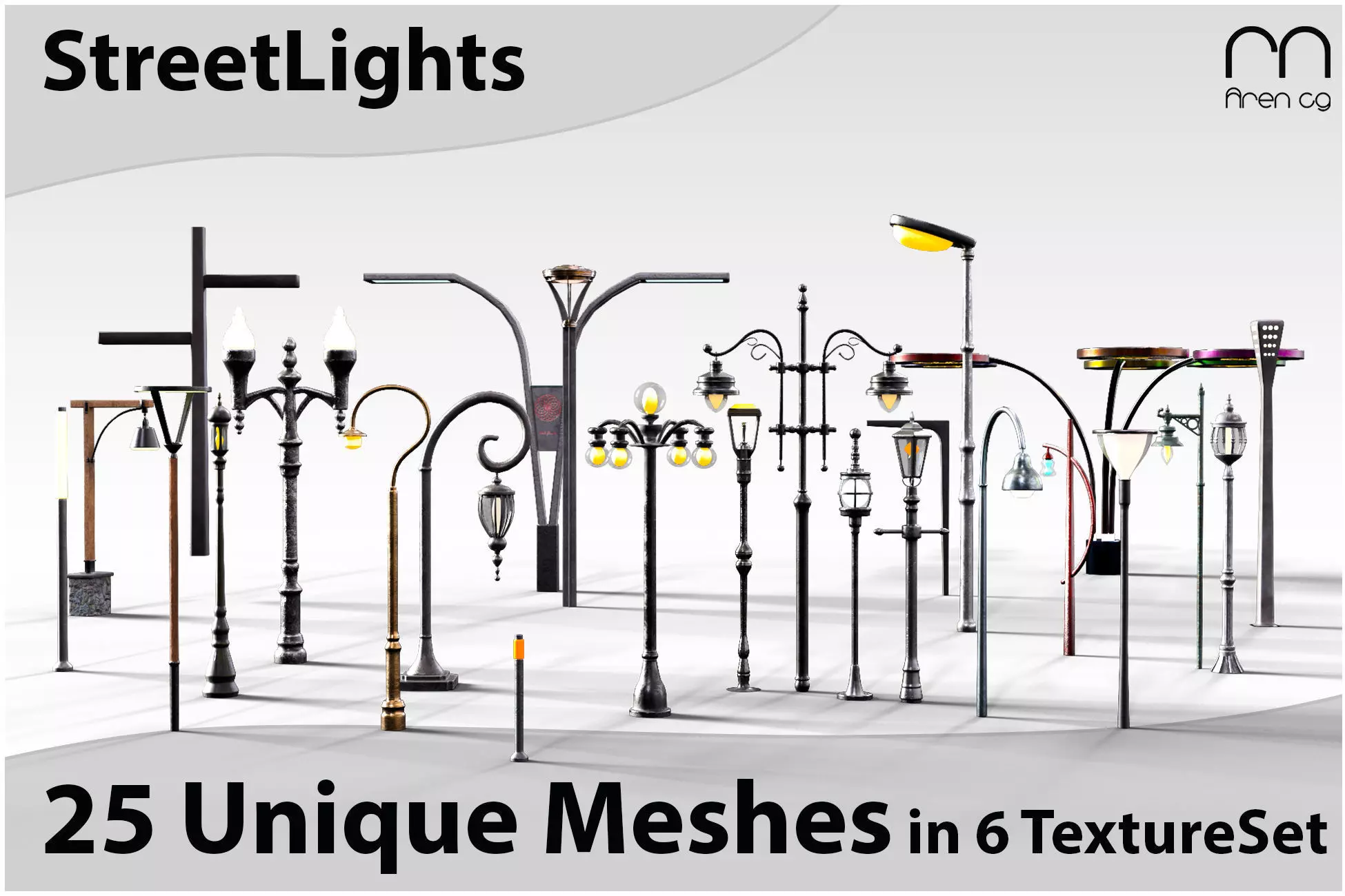 Ac Streetlights Low-poly 3D model_0