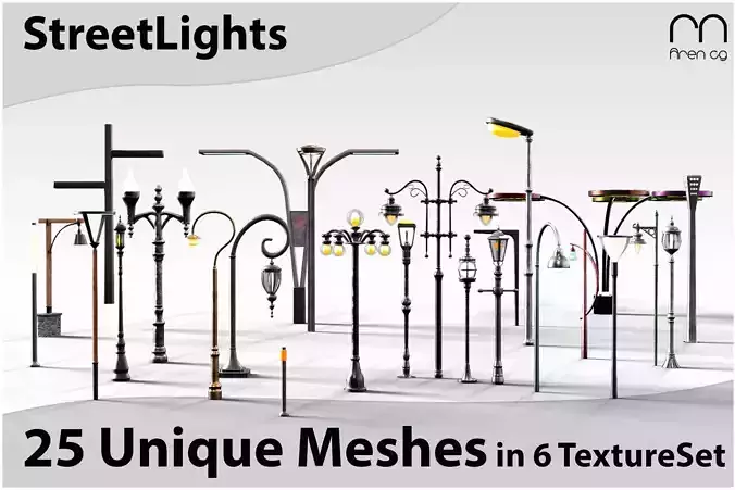 Ac Streetlights Low-poly 3D model