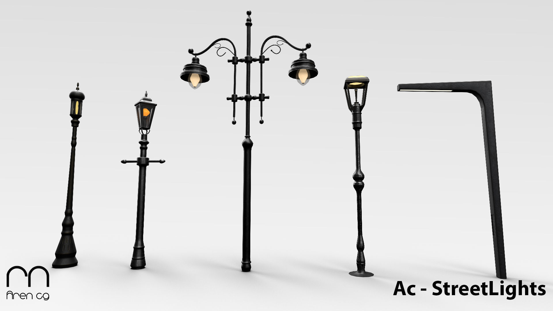 Ac Streetlights Low-poly 3D model_2