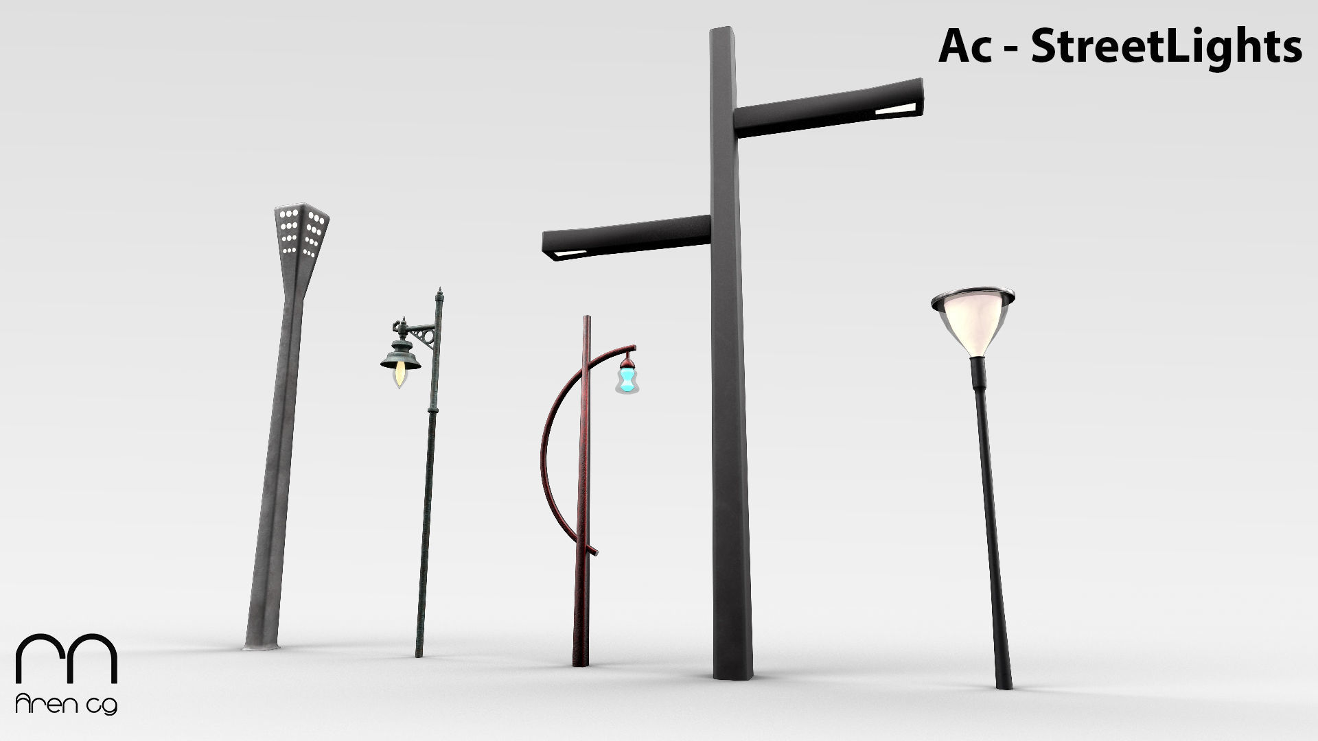 Ac Streetlights Low-poly 3D model_1