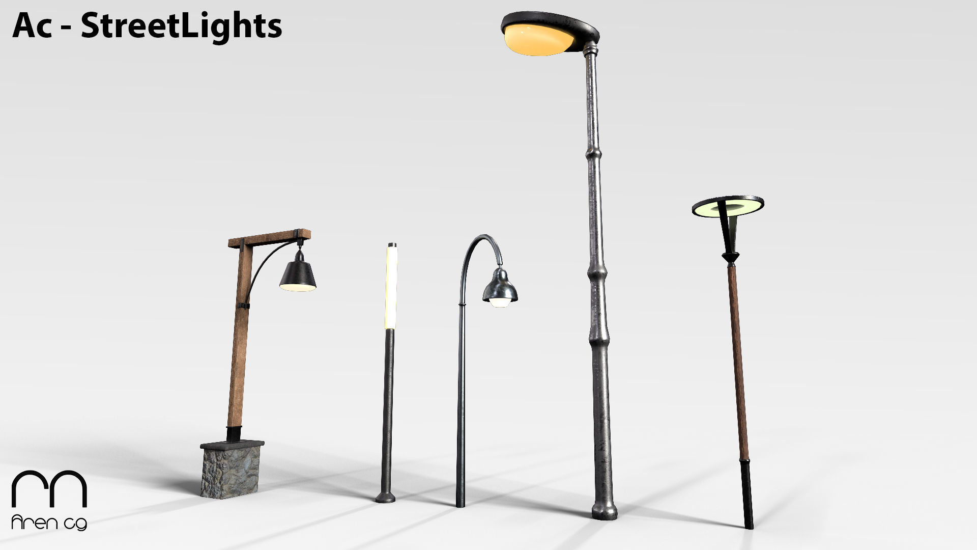 Ac Streetlights Low-poly 3D model_4