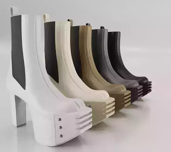 Heels Rick Owens Grilled Platform  Low-poly 3D model