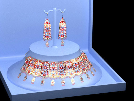 necklace and earring set 3D model_3