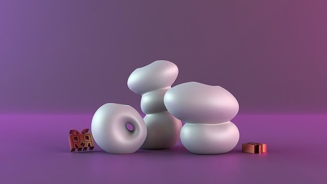  Vase Pebble Flower 3D print model