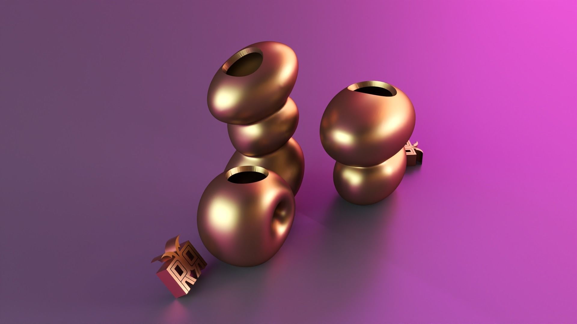  Vase Pebble Flower 3D print model_2