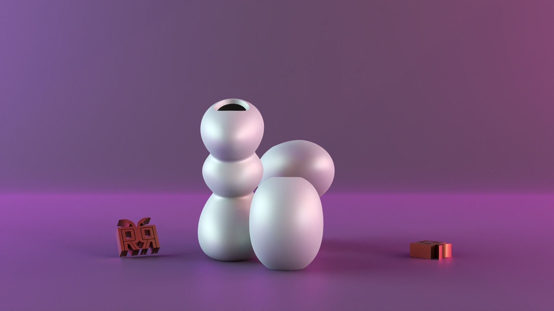  Vase Pebble Flower 3D print model_4