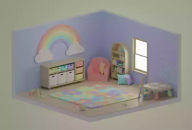 Playroom Low-poly 3D model