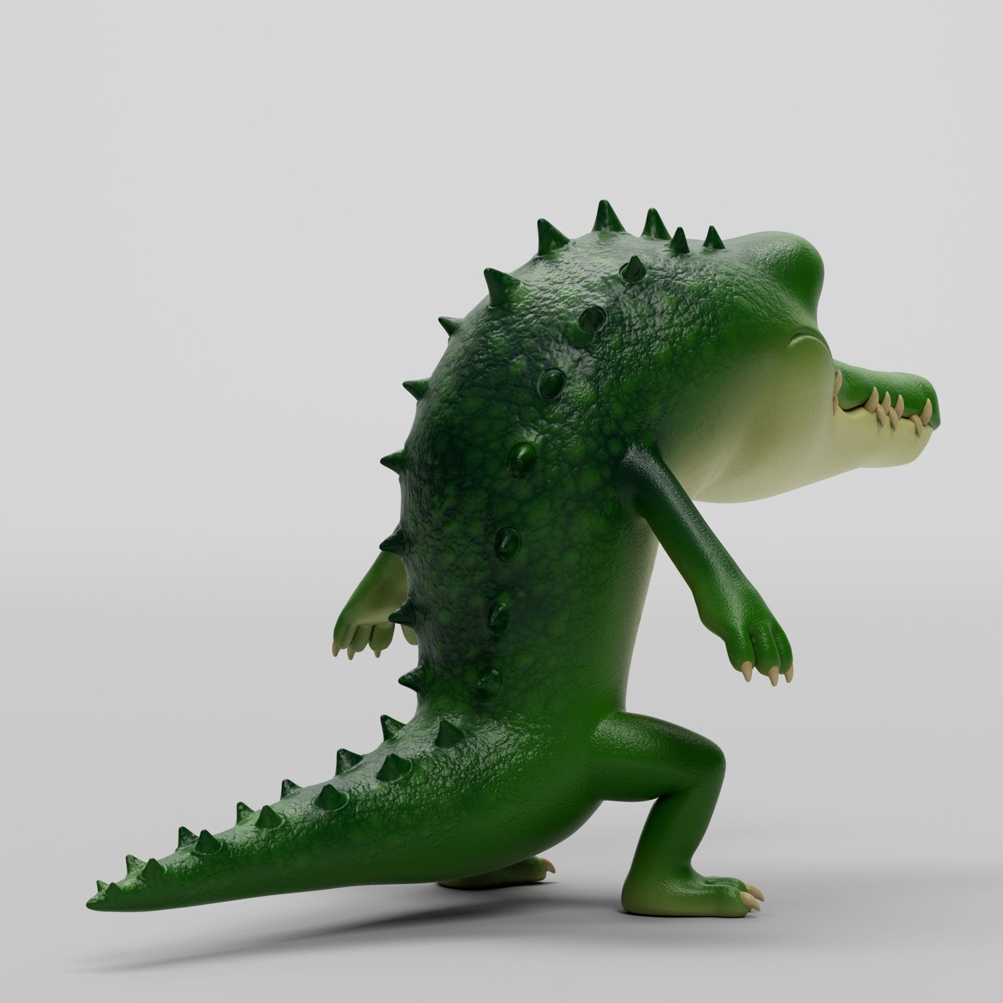 Crocodile cartoon character modeling textures  3D model_6