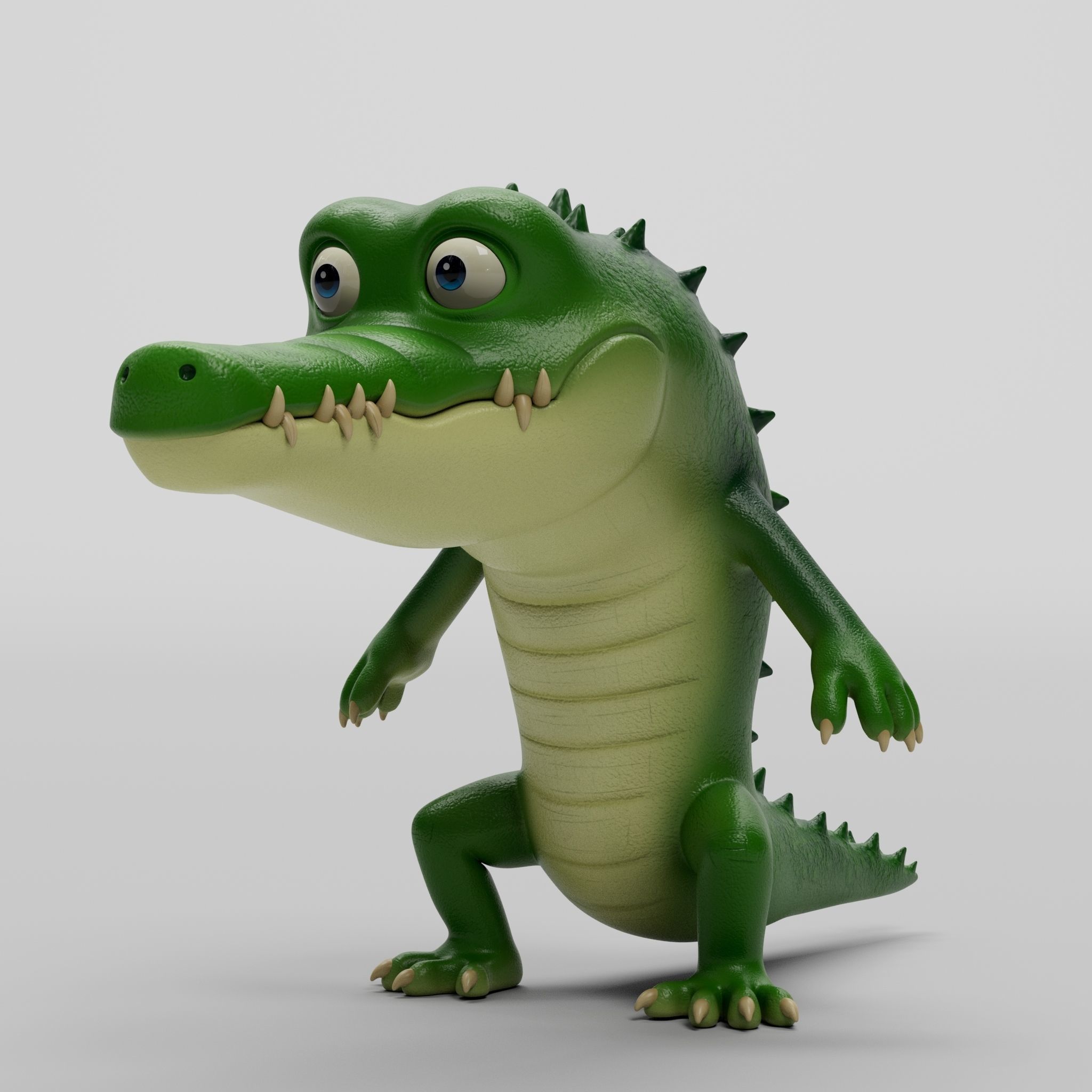 Crocodile cartoon character modeling textures  3D model_2