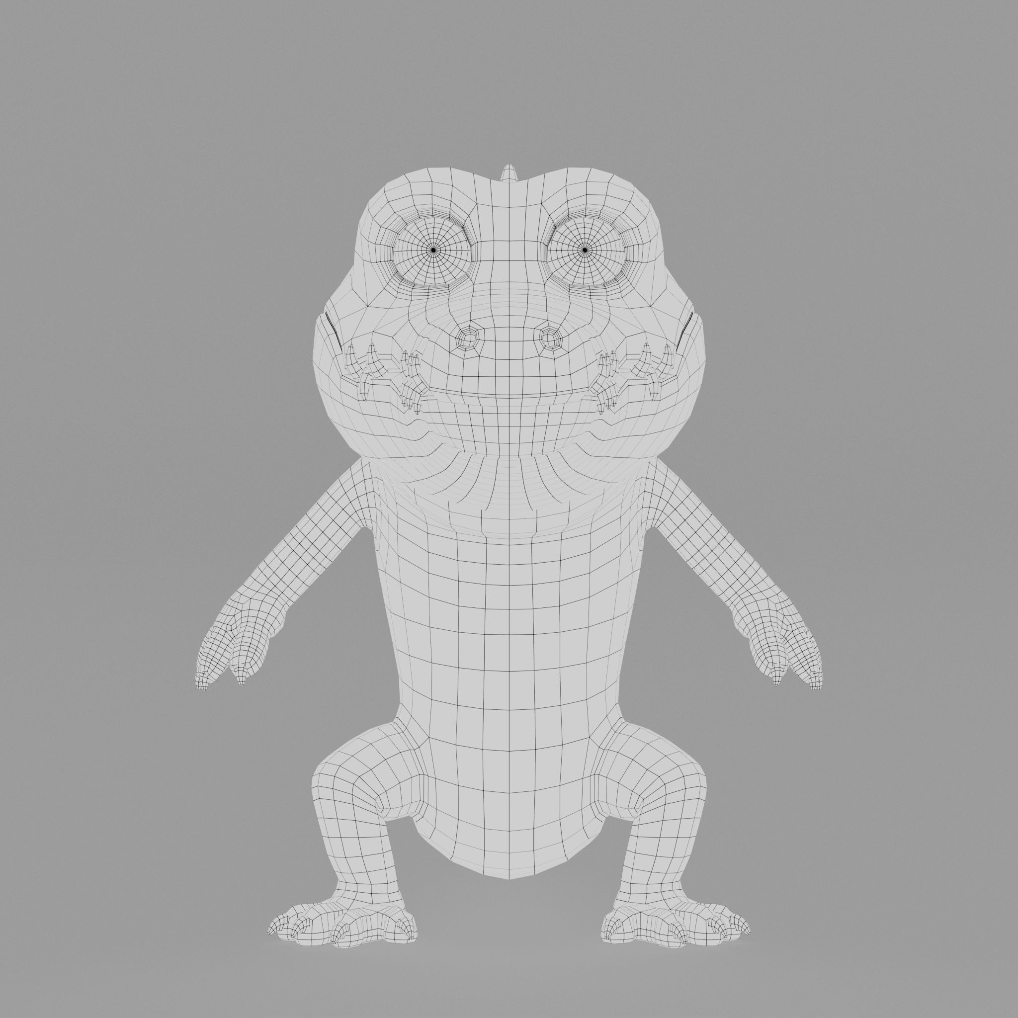 Crocodile cartoon character modeling textures  3D model_10