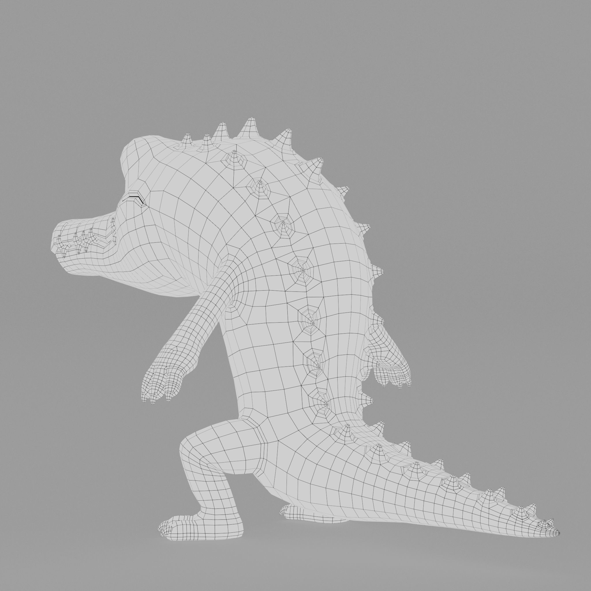 Crocodile cartoon character modeling textures  3D model_13