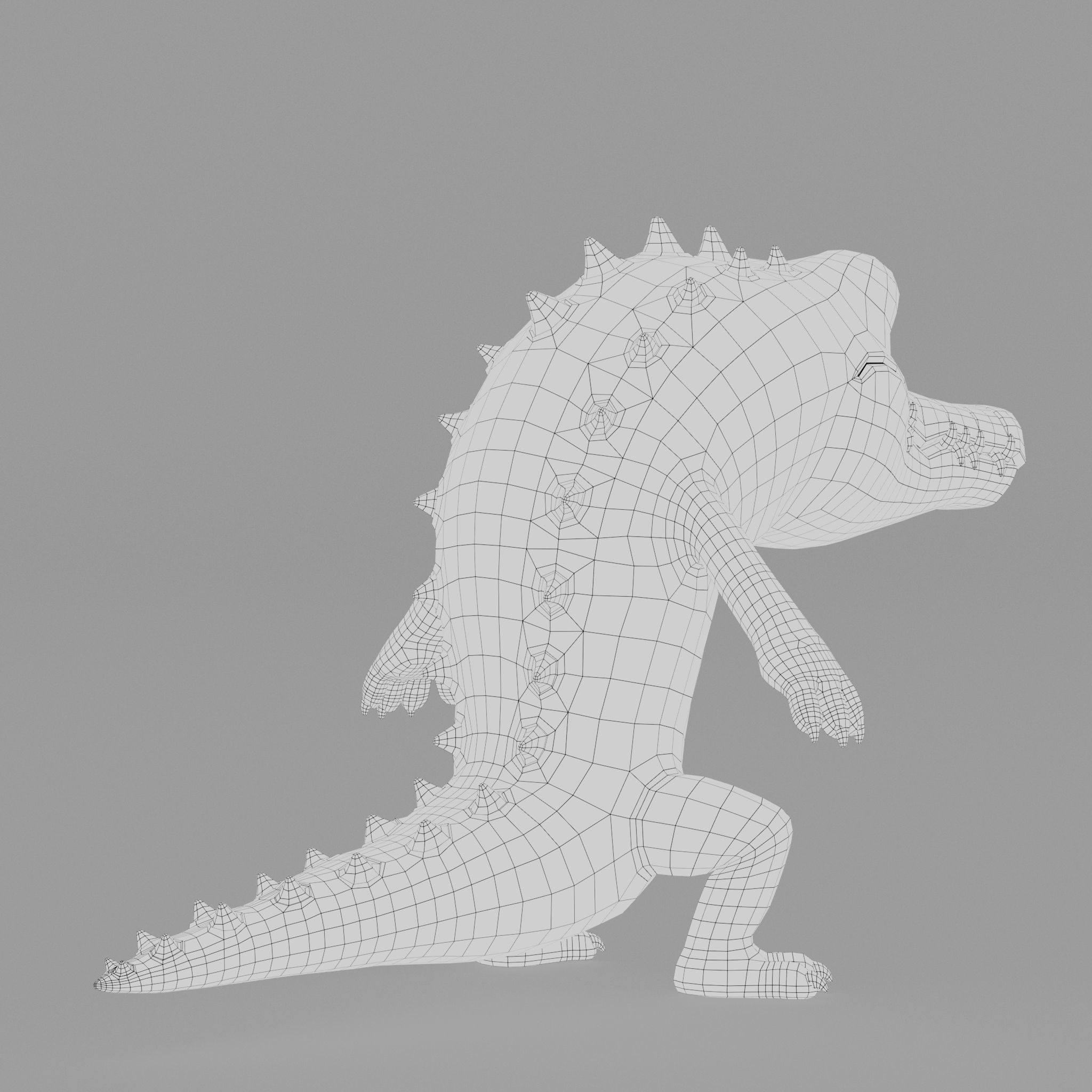 Crocodile cartoon character modeling textures  3D model_15