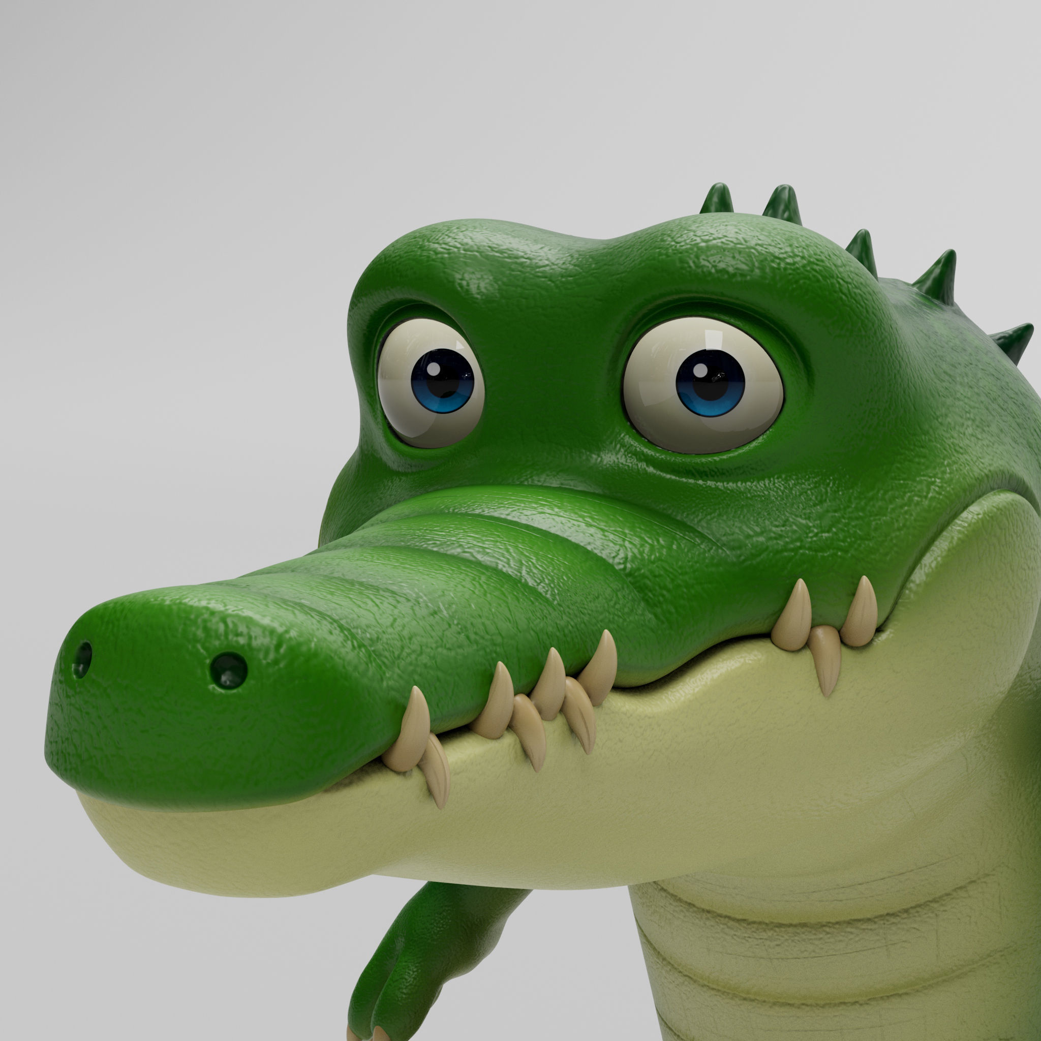 Crocodile cartoon character modeling textures  3D model_9