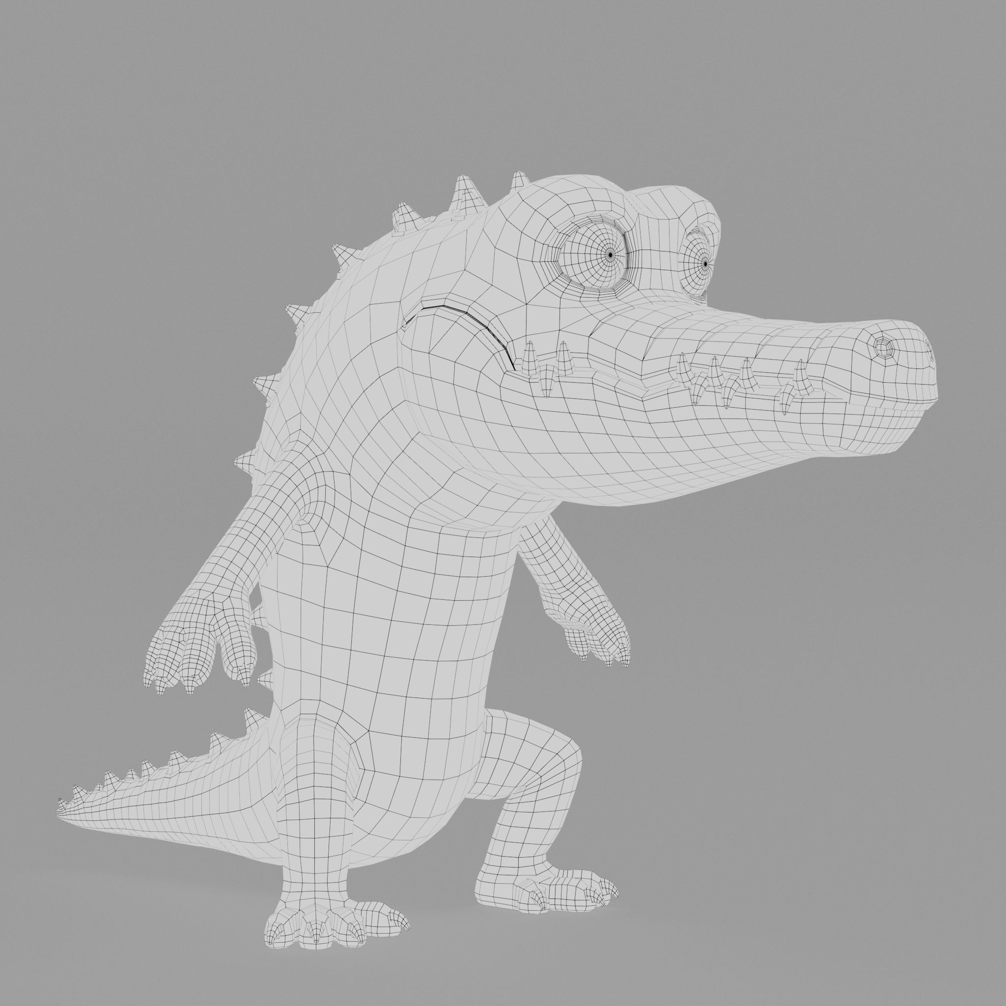 Crocodile cartoon character modeling textures  3D model_17