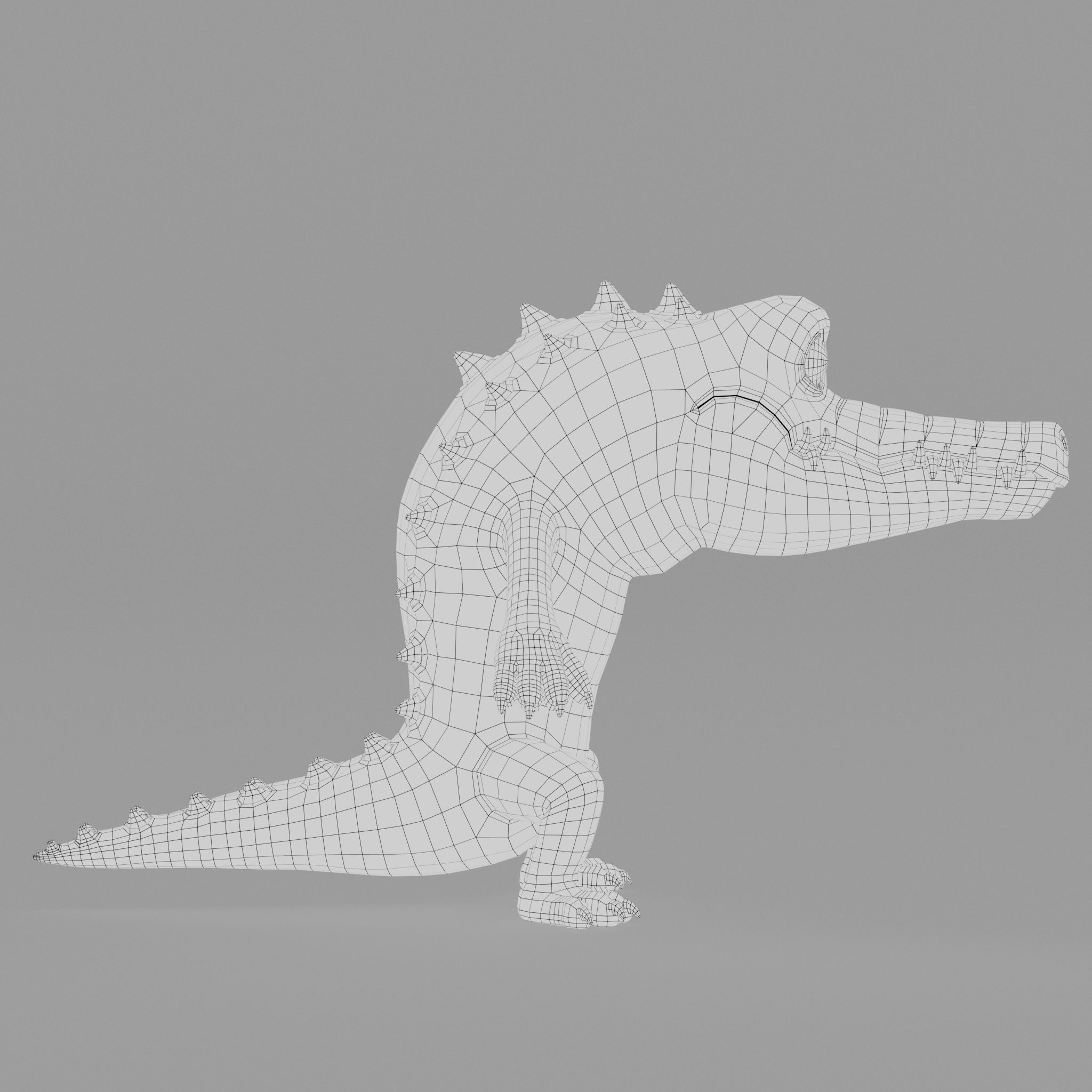 Crocodile cartoon character modeling textures  3D model_16