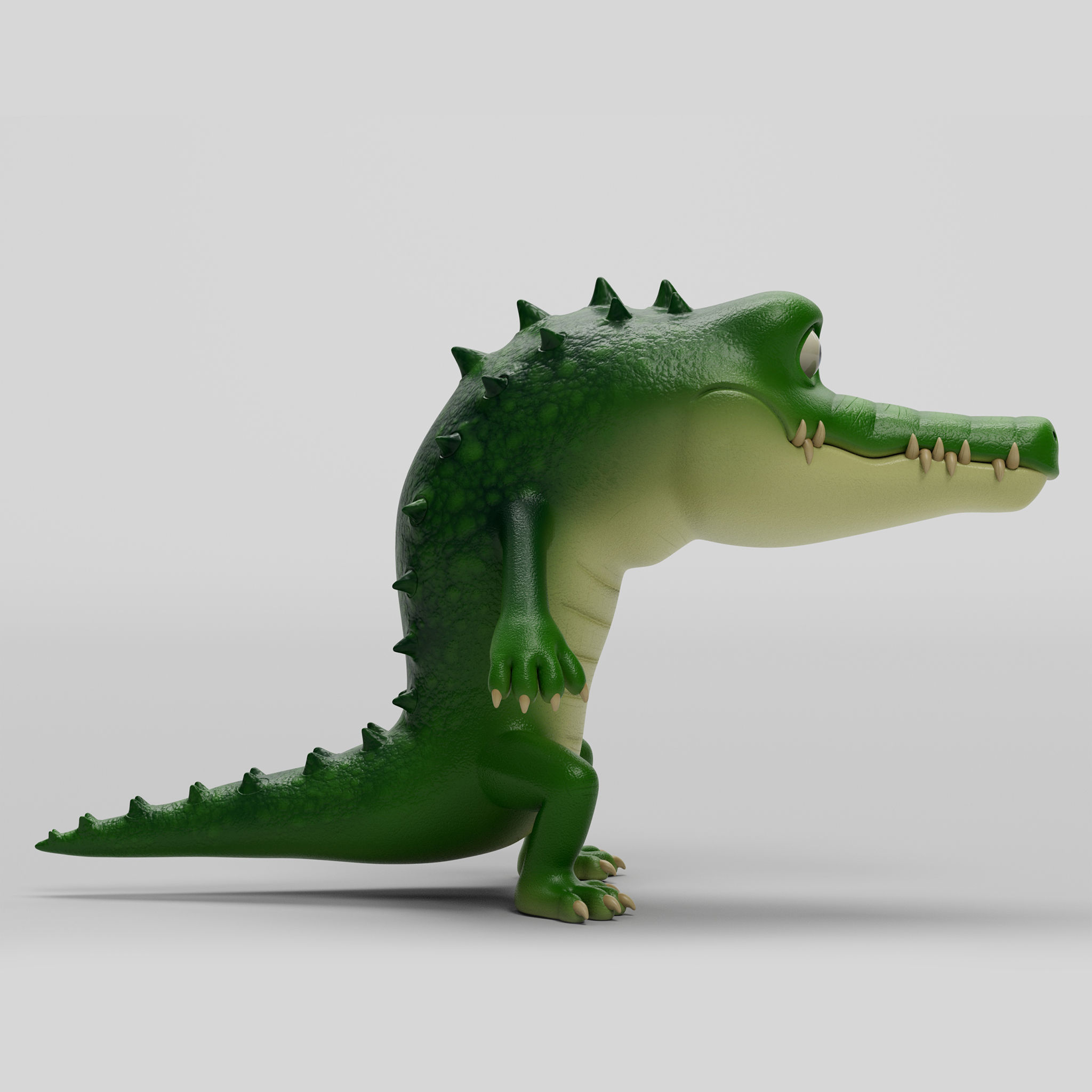 Crocodile cartoon character modeling textures  3D model_7