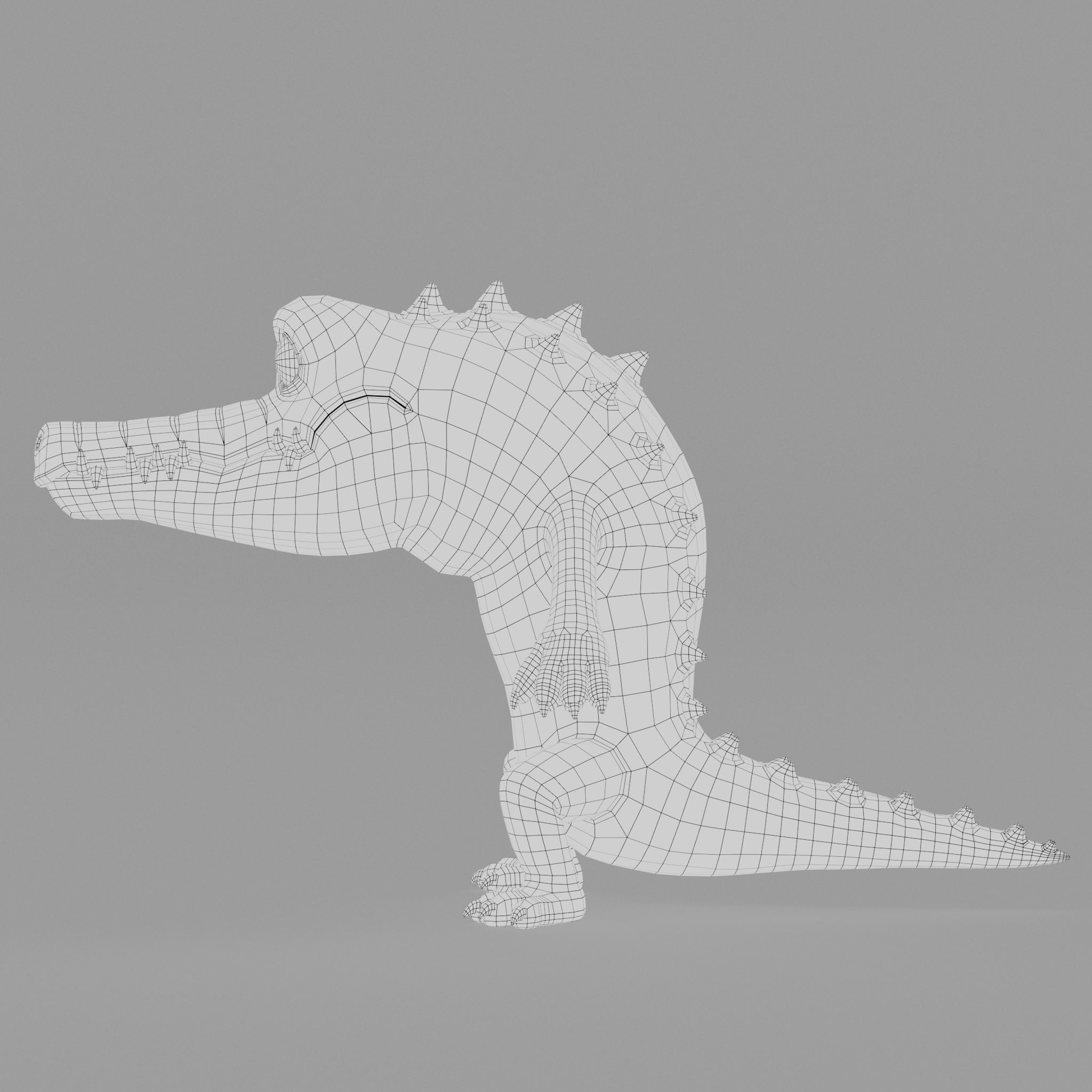 Crocodile cartoon character modeling textures  3D model_12