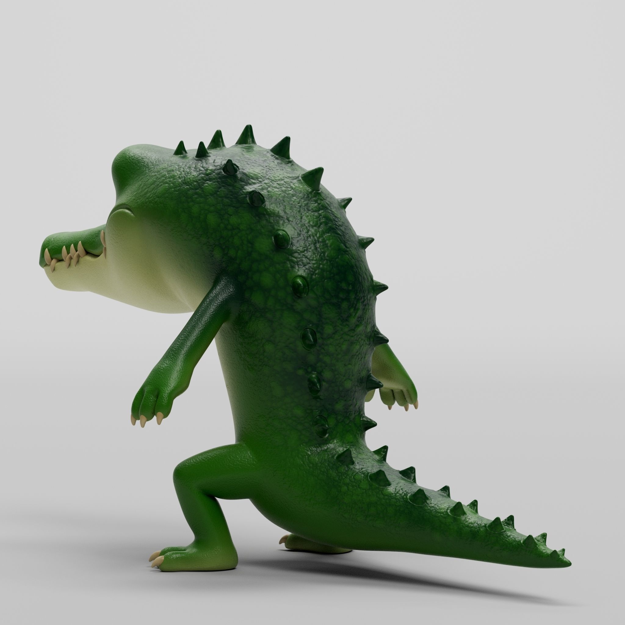Crocodile cartoon character modeling textures  3D model_4