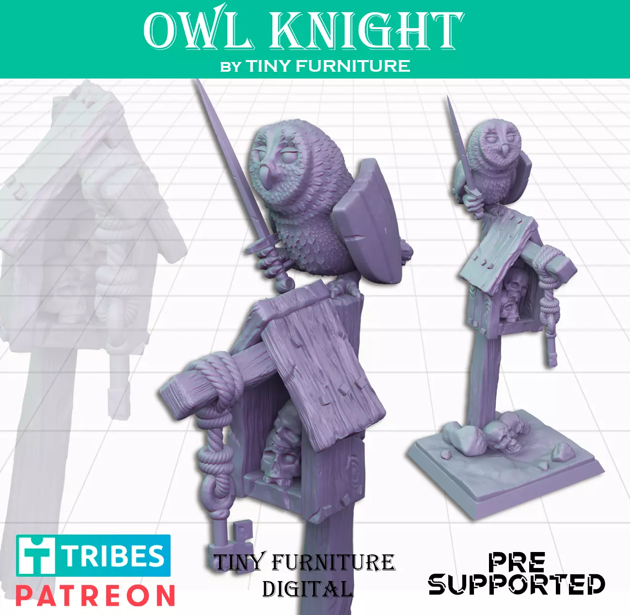Owl Knight 3D print model_0